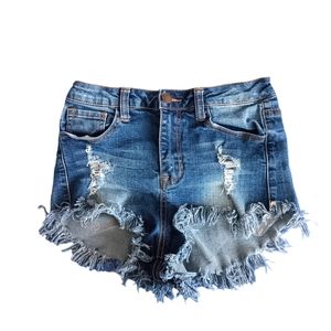 Pello Jeans Ripped Cutoff Denim Short Shorts Women's Size Small